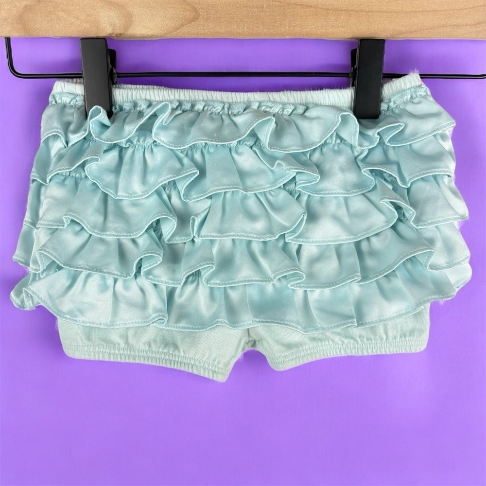 Koala Baby Boutique Light Blue Satin Ruffle Bloomers 6-9 Months